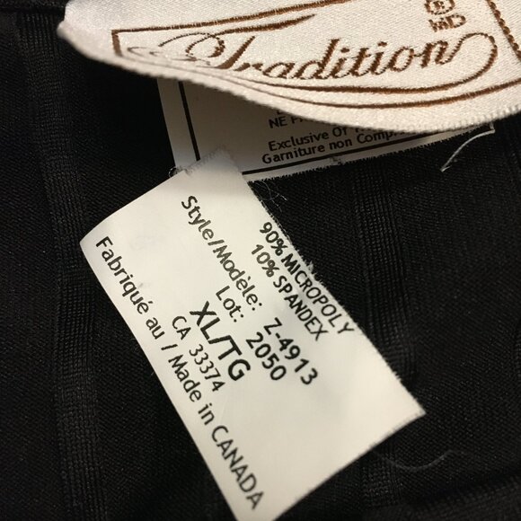 Vintage Tradition Canadian Made Black Stretchy Ribbed Referee T-Shirt - Picture 9 of 14